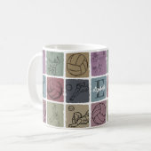 Benutzerdefiniertes Volleyball-Name Geschenk Vinta Kaffeetasse (Vorderseite Links)