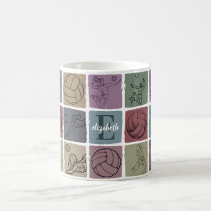 Benutzerdefiniertes Volleyball-Name Geschenk Vinta Kaffeetasse
