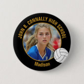 Benutzerdefiniertes Volleyballspieler-Foto High Sc Button (Vorderseite)