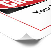 Benutzerdefiniertes Vorsichtszeichen Fotodruck (Ecke)