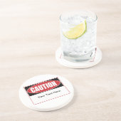 Benutzerdefiniertes Vorsichtszeichen Getränkeuntersetzer (Seite)