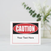 Benutzerdefiniertes Vorsichtszeichen Postkarte (Stehend Vorderseite)