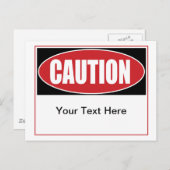 Benutzerdefiniertes Vorsichtszeichen Postkarte (Vorne/Hinten)