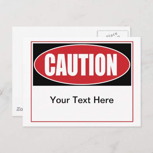 Benutzerdefiniertes Vorsichtszeichen Postkarte (Vorne/Hinten)