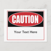 Benutzerdefiniertes Vorsichtszeichen Postkarte (Vorderseite)