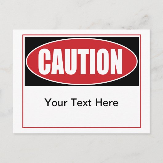 Benutzerdefiniertes Vorsichtszeichen Postkarte (Vorderseite)