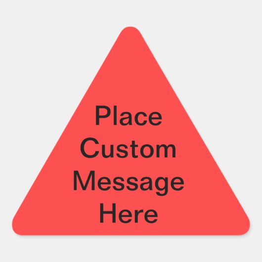Benutzerdefiniertes Warnzeichen Dreieckiger Aufkleber (Vorderseite)