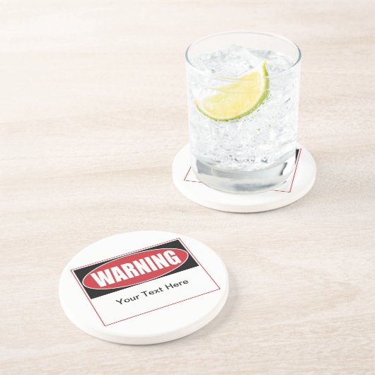 Benutzerdefiniertes Warnzeichen Getränkeuntersetzer (Seite)