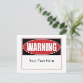 Benutzerdefiniertes Warnzeichen Postkarte (Stehend Vorderseite)