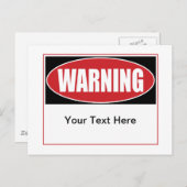 Benutzerdefiniertes Warnzeichen Postkarte (Vorne/Hinten)