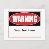 Benutzerdefiniertes Warnzeichen Postkarte (Vorderseite)