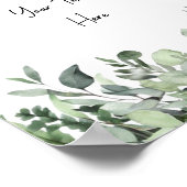 Benutzerdefiniertes Wasserfarbe Eukalyptus Grünzei Poster (Ecke)