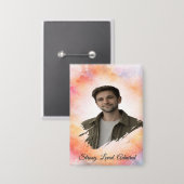 Benutzerdefiniertes Wasserfarbe-Foto-Geschenk zum Button (Vorderseite/Rückseite)