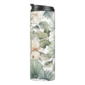 Benutzerdefiniertes Wasserfarben-Blumenmonogramm Thermosbecher (Nach rechts gedreht)