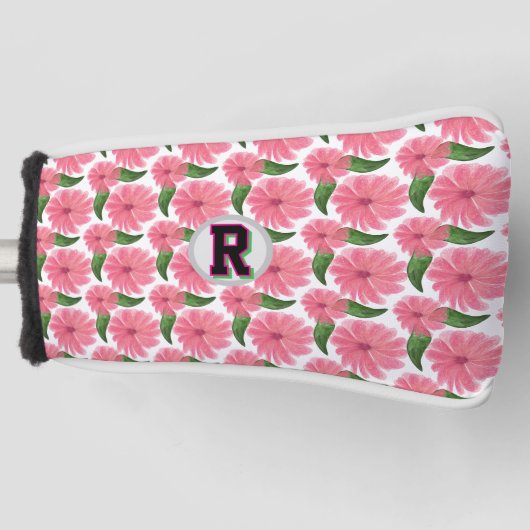 Benutzerdefiniertes Wasserfarben-Blumenmuster Golf Headcover (Vorderseite)