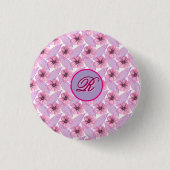 Benutzerdefiniertes Wasserfarben-Blumenmuster-Post Button (Vorderseite)