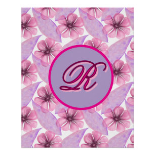 Benutzerdefiniertes Wasserfarben-Blumenmuster-Post Poster