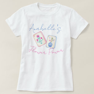 Benutzerdefiniertes Wasserfarben-Mahjong-Flower-Po T-Shirt