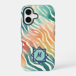Benutzerdefiniertes Wasserfarben-Monogramm iPhone 16 Hülle