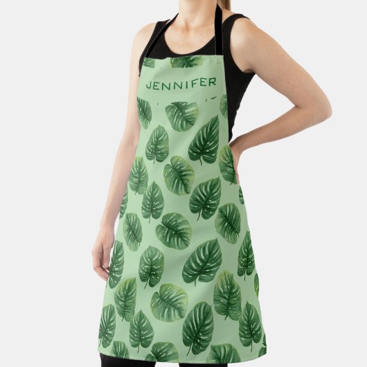 Benutzerdefiniertes Wasserfarben-Monstera-Blatt-Mu Schürze (InSitu)