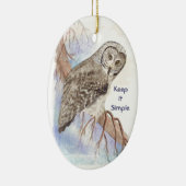 Benutzerdefiniertes Wasserfarben-Owl Behalten Einf Keramik Ornament (Rechts)