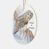 Benutzerdefiniertes Wasserfarben-Owl Behalten Einf Keramik Ornament (Links)