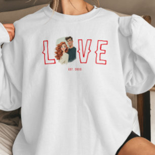 Benutzerdefiniertes Wasserfarben-Paarporträt Liebe Sweatshirt