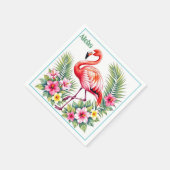 Benutzerdefiniertes Wasserfarben-Rosa-Flamingo-Blu Serviette (Ecke)