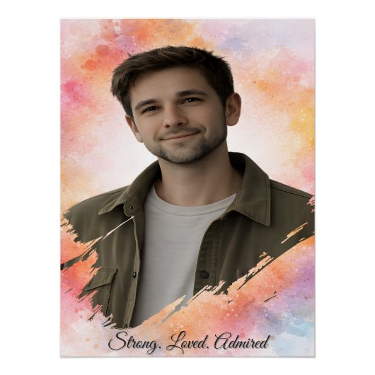 Benutzerdefiniertes Wasserfarben-Valentinsgeschenk Poster (Vorderseite)