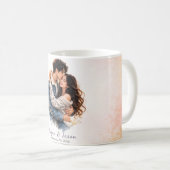 Benutzerdefiniertes Wasserfarben-Valentinstagsgesc Kaffeetasse (VorderseiteRechts)
