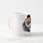 Benutzerdefiniertes Wasserfarben-Valentinstagsgesc Kaffeetasse (Vorderseite Links)