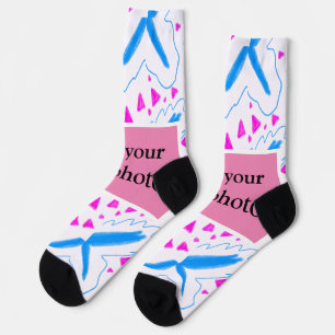 Benutzerdefiniertes Wasserfarbmuster in Rosa und B Socken