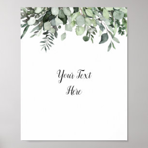 Benutzerdefiniertes Watercolor Eucalyptus Grünzeic Poster