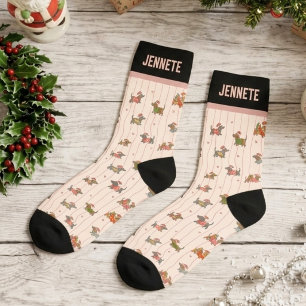 Benutzerdefiniertes Weihnachts-Dachshund-Wiener-Do Socken