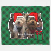 Benutzerdefiniertes Weihnachts-Foto Rot und Grün K Fleecedecke (Vorderseite (Horizontal))