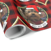 Benutzerdefiniertes Weihnachts-Foto Rot und Schwar Geschenkpapier (Rolleneckpunkt)