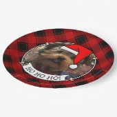 Benutzerdefiniertes Weihnachts-Foto Rot und Schwar Pappteller (Schrägansicht)