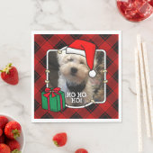 Benutzerdefiniertes Weihnachts-Foto Rot und Schwar Serviette (Beispiel)