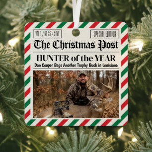 Benutzerdefiniertes Weihnachts-Jäger-Geschenk Zeit Ornament Aus Metall