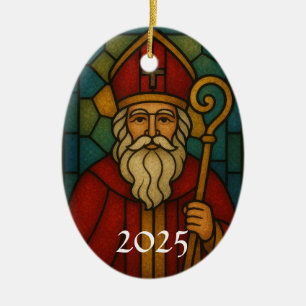 Benutzerdefiniertes Weihnachts-Santa-Art-Deco-Bunt Keramik Ornament