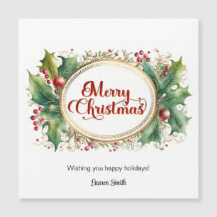 Benutzerdefiniertes Weihnachts-Skript in Gold Flor Magnetkarte