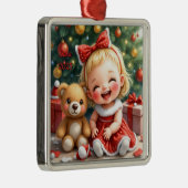 Benutzerdefiniertes Weihnachtsbaby Mädchen Cute Bi Ornament Aus Metall (Rechts)
