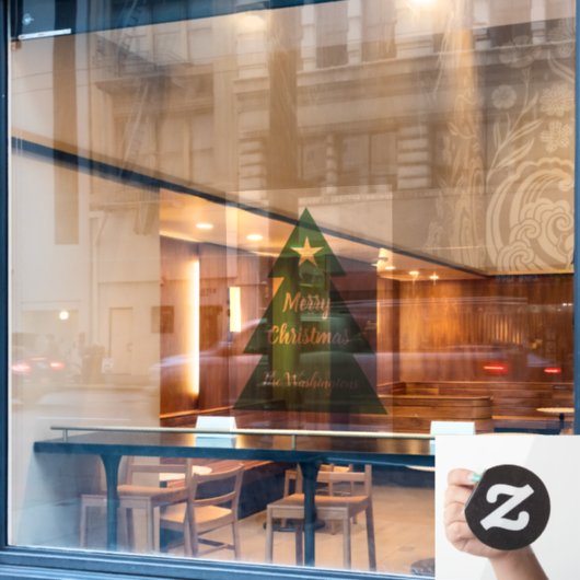 Benutzerdefiniertes Weihnachtsbaum-Fensterzeichen Fensteraufkleber (Café-Fenster)