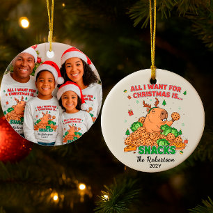 Benutzerdefiniertes Weihnachtsfoto-Andenken Lustig Keramik Ornament