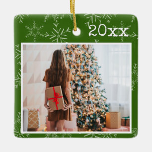 Benutzerdefiniertes Weihnachtsfoto Keramikornament