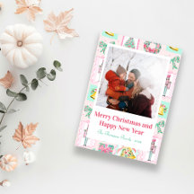 Benutzerdefiniertes Weihnachtsfoto mit rosa und gr