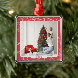 Benutzerdefiniertes Weihnachtsfoto Ornament Aus Metall