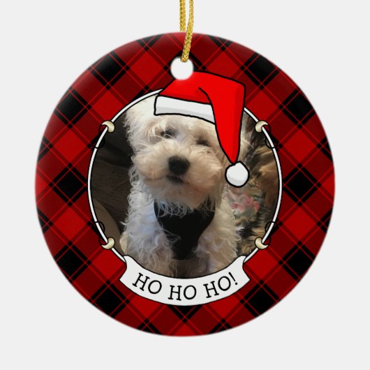 Benutzerdefiniertes Weihnachtsgebäck Rot und Schwa Keramik Ornament (Vorne)