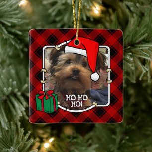 Benutzerdefiniertes Weihnachtsgebäck Rot und Schwa Keramikornament