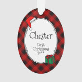 Benutzerdefiniertes Weihnachtsgebäck Rot und Schwa Ornament (Rückseite)